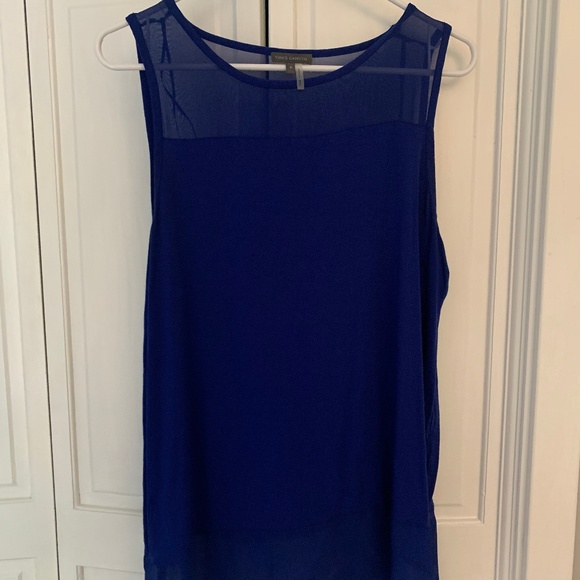 Vince Camuto Tops - Vince Camuto Royal Blue Sheer Tank